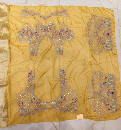 Lemon Tissue Designer Saree