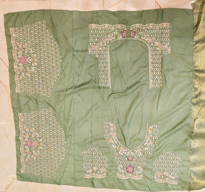 Sea Green Tissue Designer Saree
