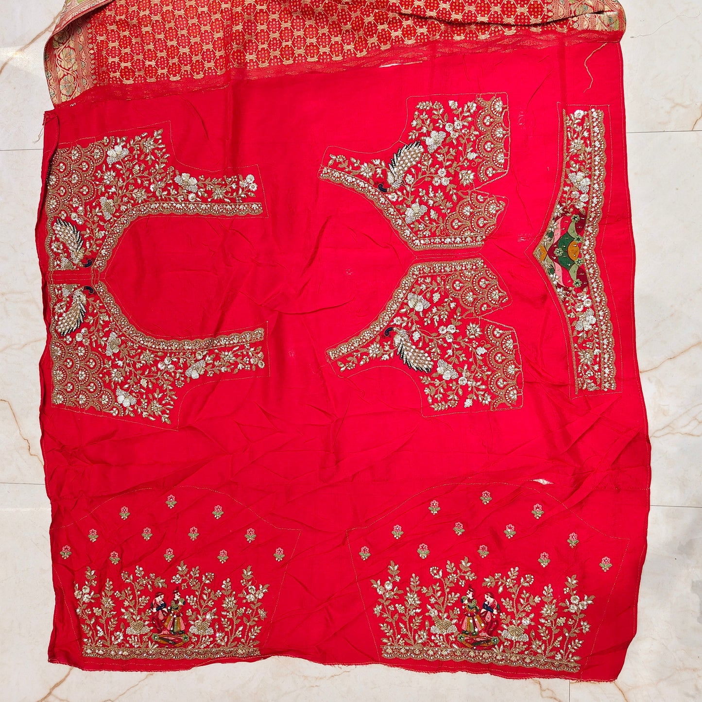 Red Georget Handloom Designer Saree