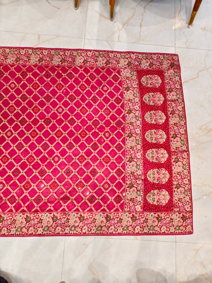 Rani Pink Georget Designer Saree