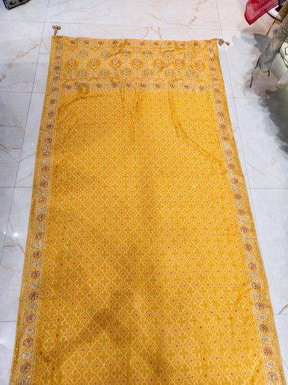 Yellow Georget Designer Saree