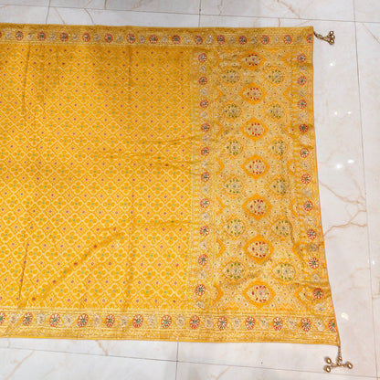 Yellow Georget Designer Saree