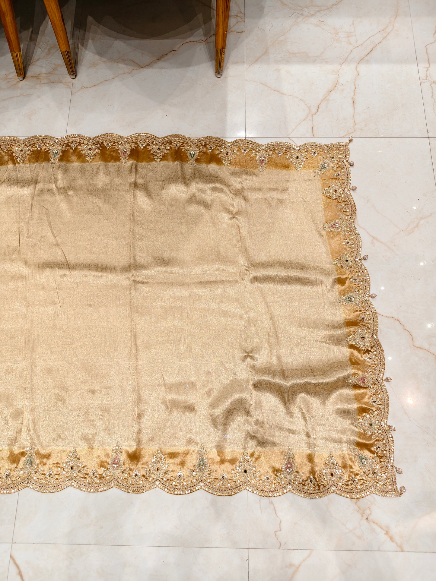 Mustard Tissue Designer Saree
