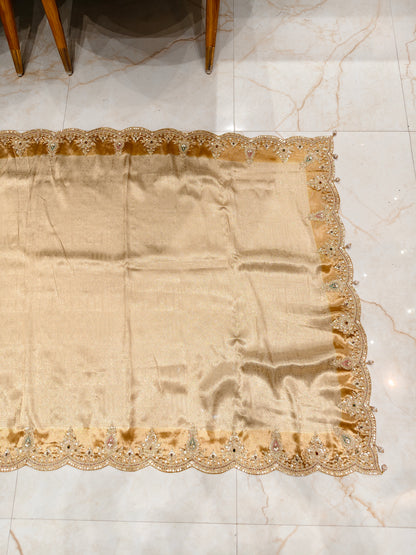 Mustard Tissue Designer Saree