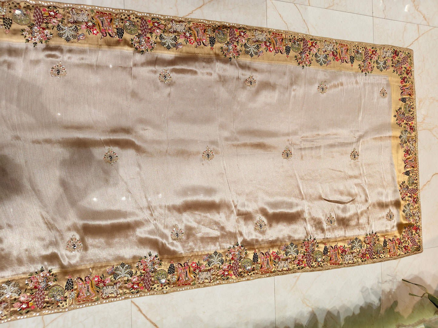 Gold Tissue Designer Saree