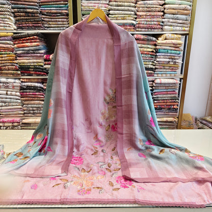 Muslin Floral Print Unstitched Suit