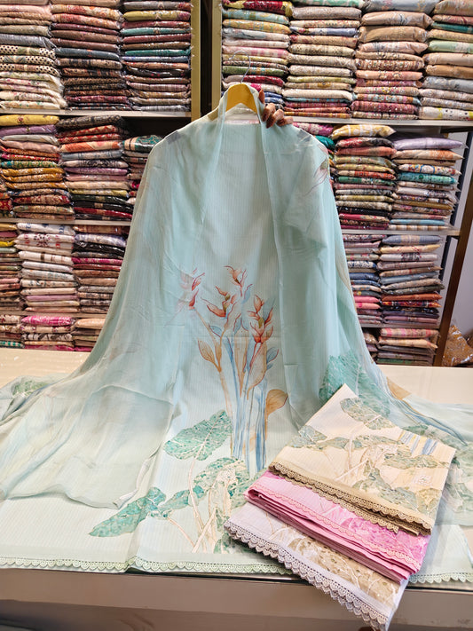 Cotton Unstitched Suit with Chiffon Dupatta
Zari Resham Work Cotton Suit Set
Designer Printed Cotton Salwar Suit
Summer Ethnic Wear for Women
Luxury Unstitched Suits in Lucknow