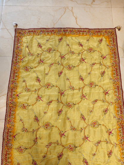 Sea Green & Rani Pink Tissue Saree