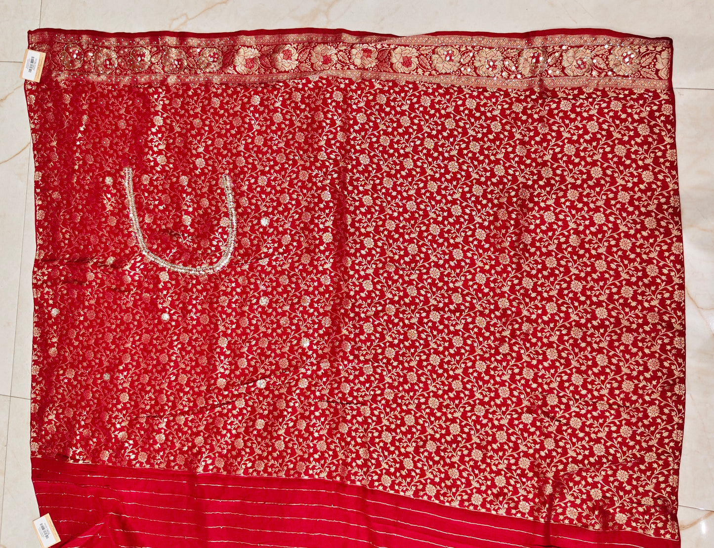 Maroon Dola Silk Designer Saree
