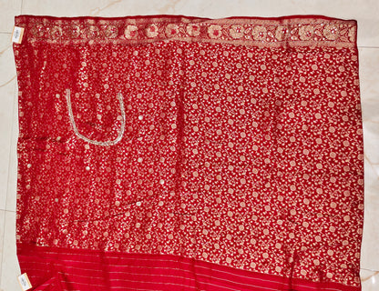 Maroon Dola Silk Designer Saree