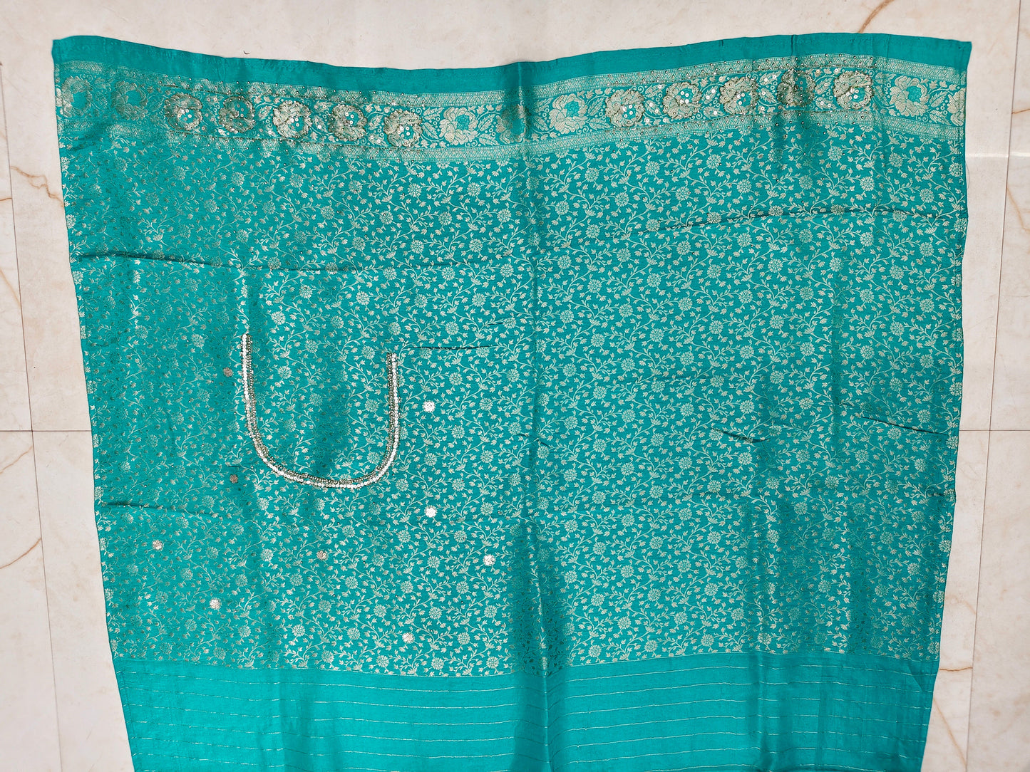 Rama Green Dola Silk  Saree