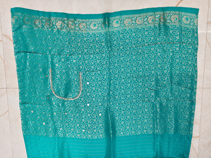 Rama Green Dola Silk  Saree