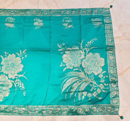 Rama Green Dola Silk  Saree