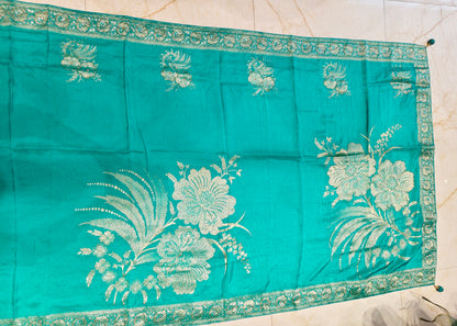 Rama Green Dola Silk  Saree