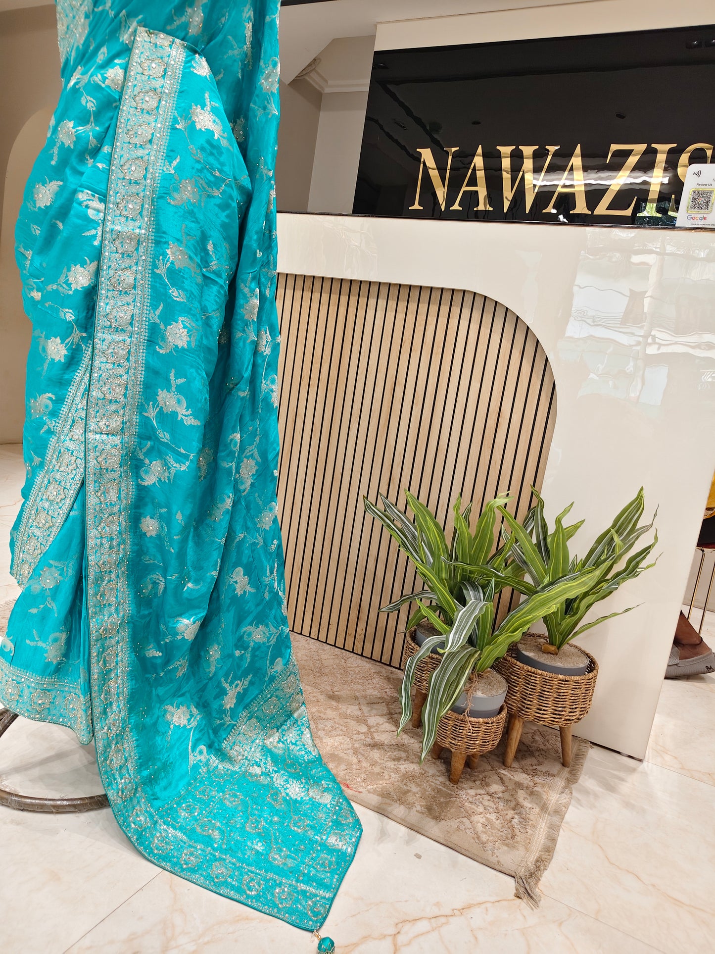Rama Green Dola Silk Saree