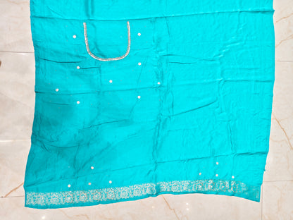 Rama Green Dola Silk Saree