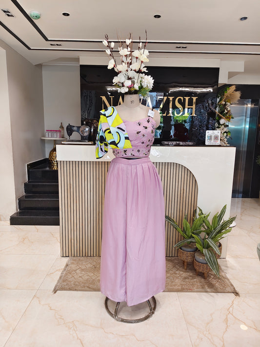 Lavender Handworked Indo-Western Palazzo Set
