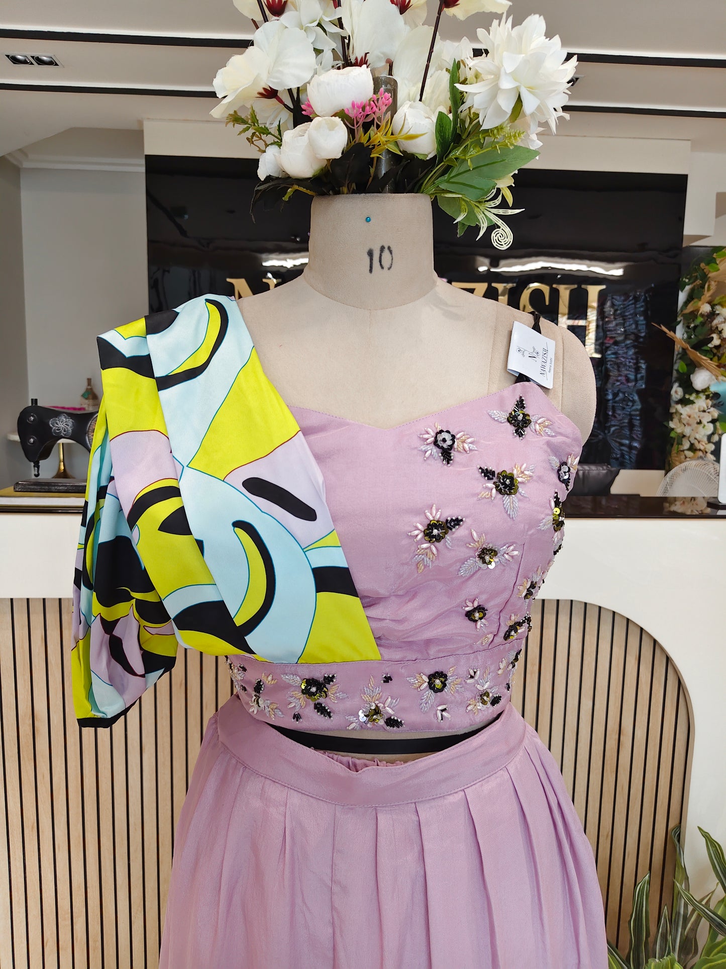 Lavender Handworked Indo-Western Palazzo Set