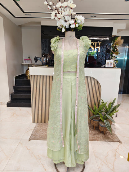 Pista Green Indo Western Plazzo Set
