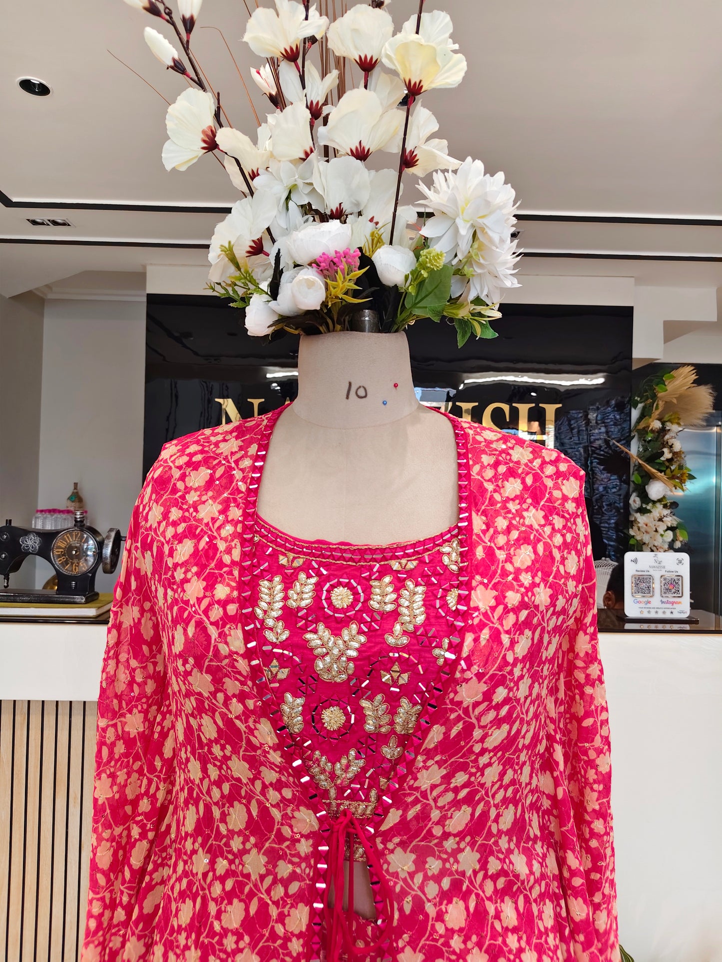 Pink Mirror Glow Sharara Set