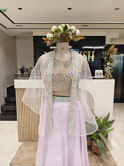 Lavender Net Palazzo Set