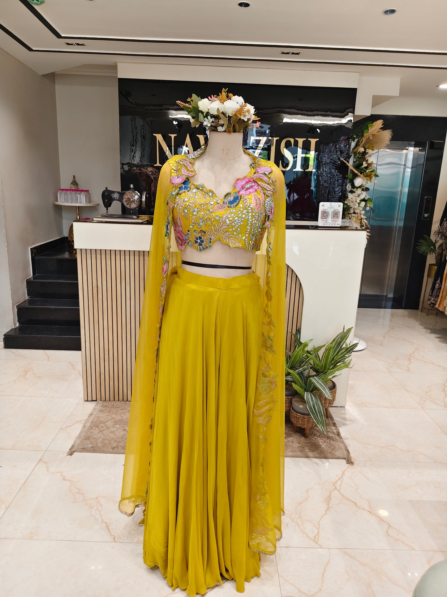 Neon Handworked Indo-Western Palazzo Set