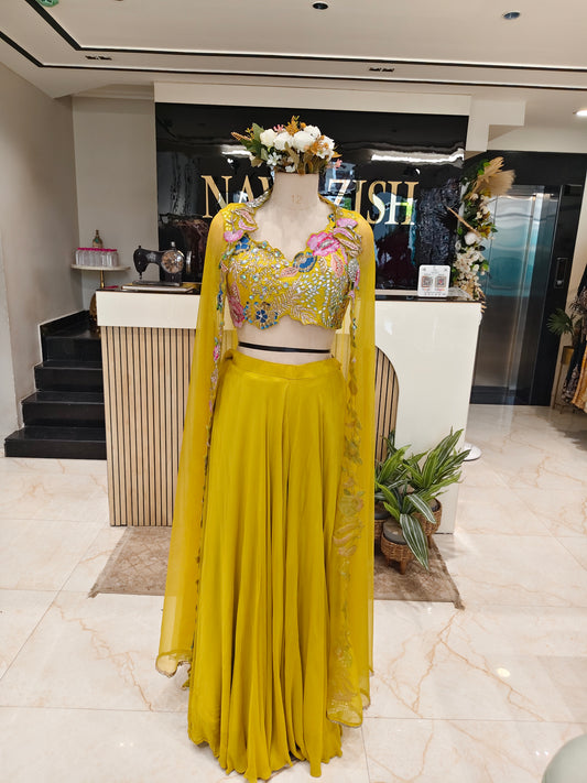 Neon Handworked Indo-Western Palazzo Set