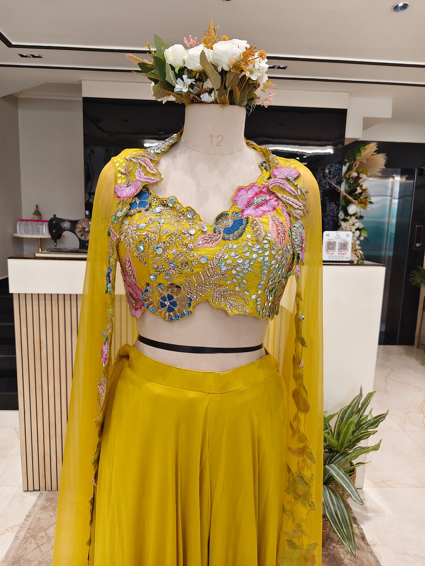 Neon Handworked Indo-Western Palazzo Set