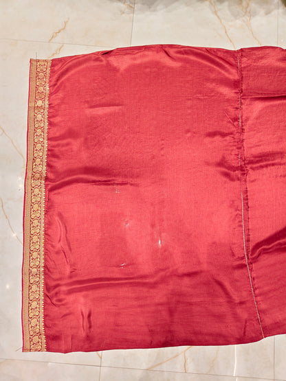 Maroon Silk Woven Saree