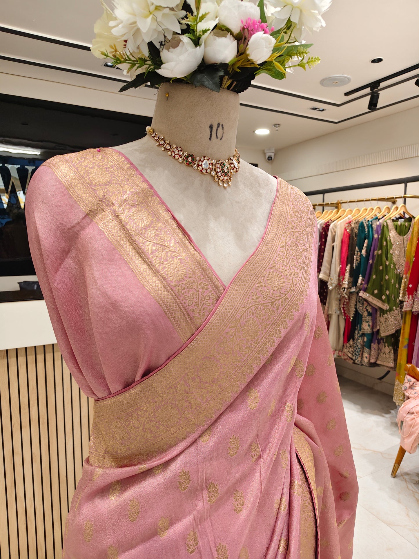 Pink Silk Woven Saree