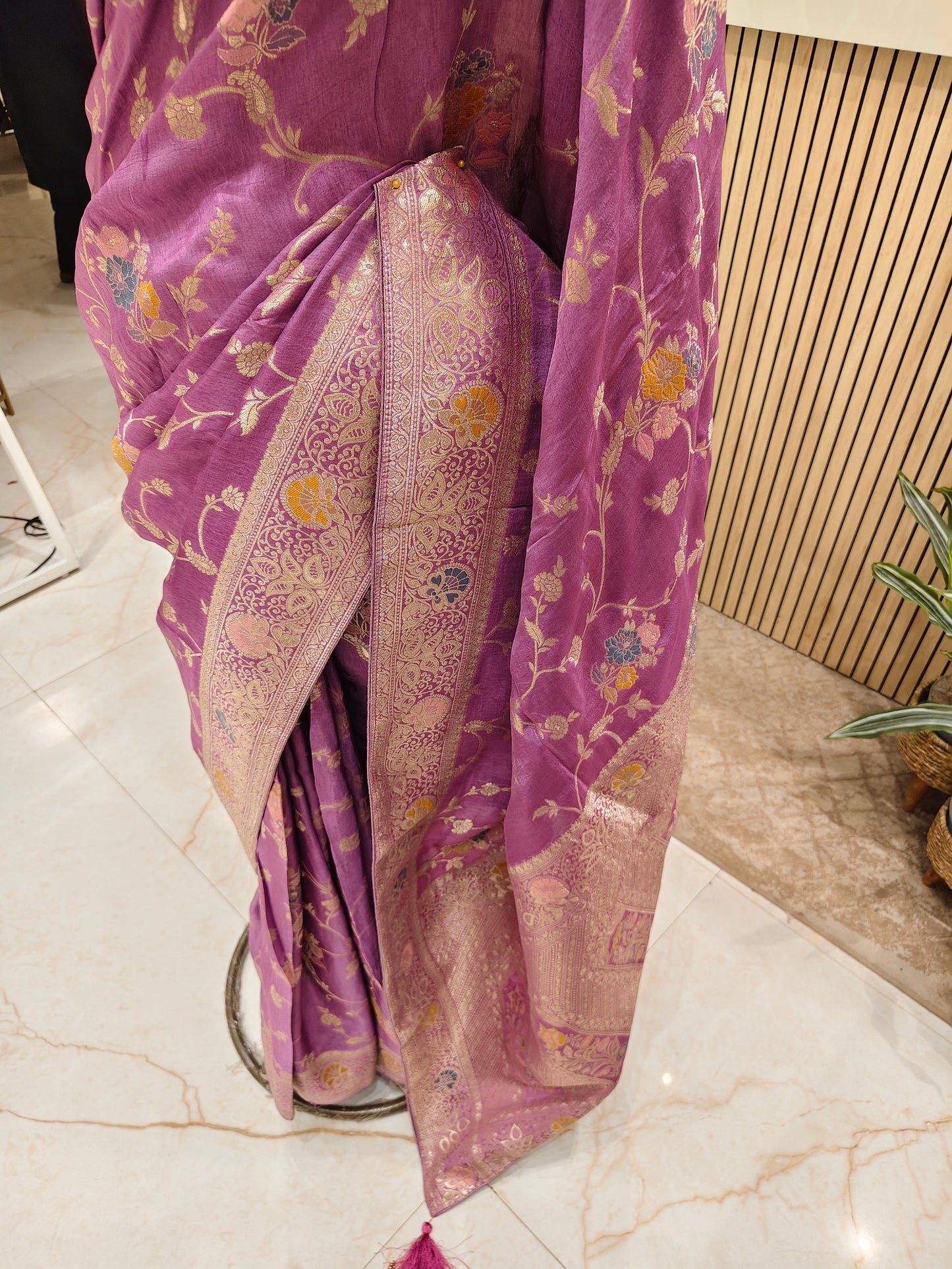 Lavender Meena Kari Silk Saree