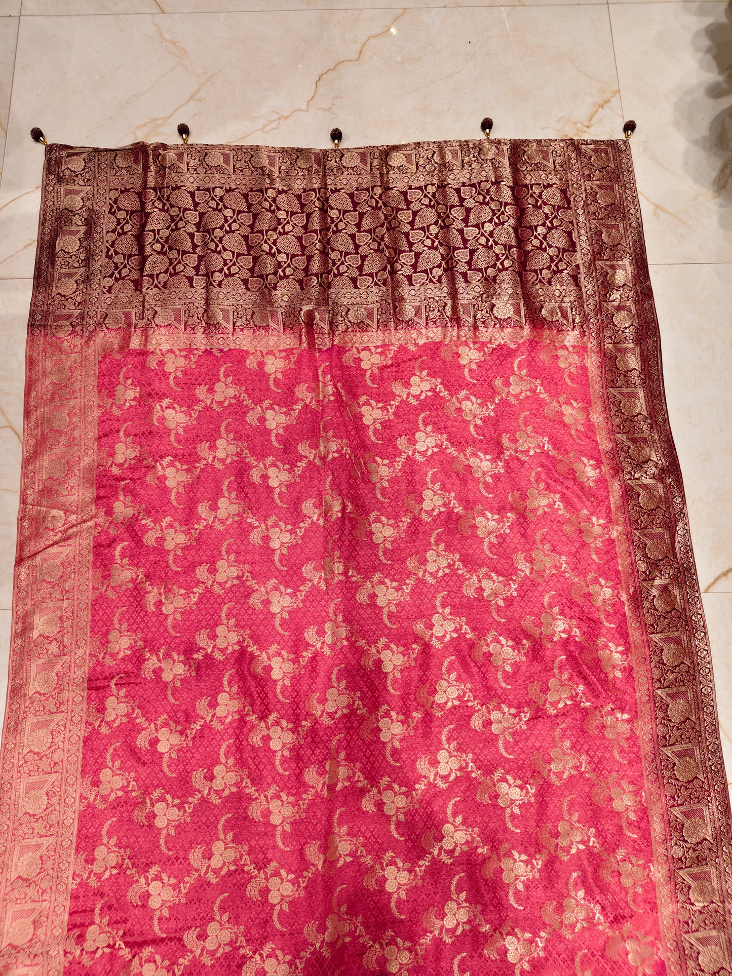 Onion Pink Dola Silk Saree