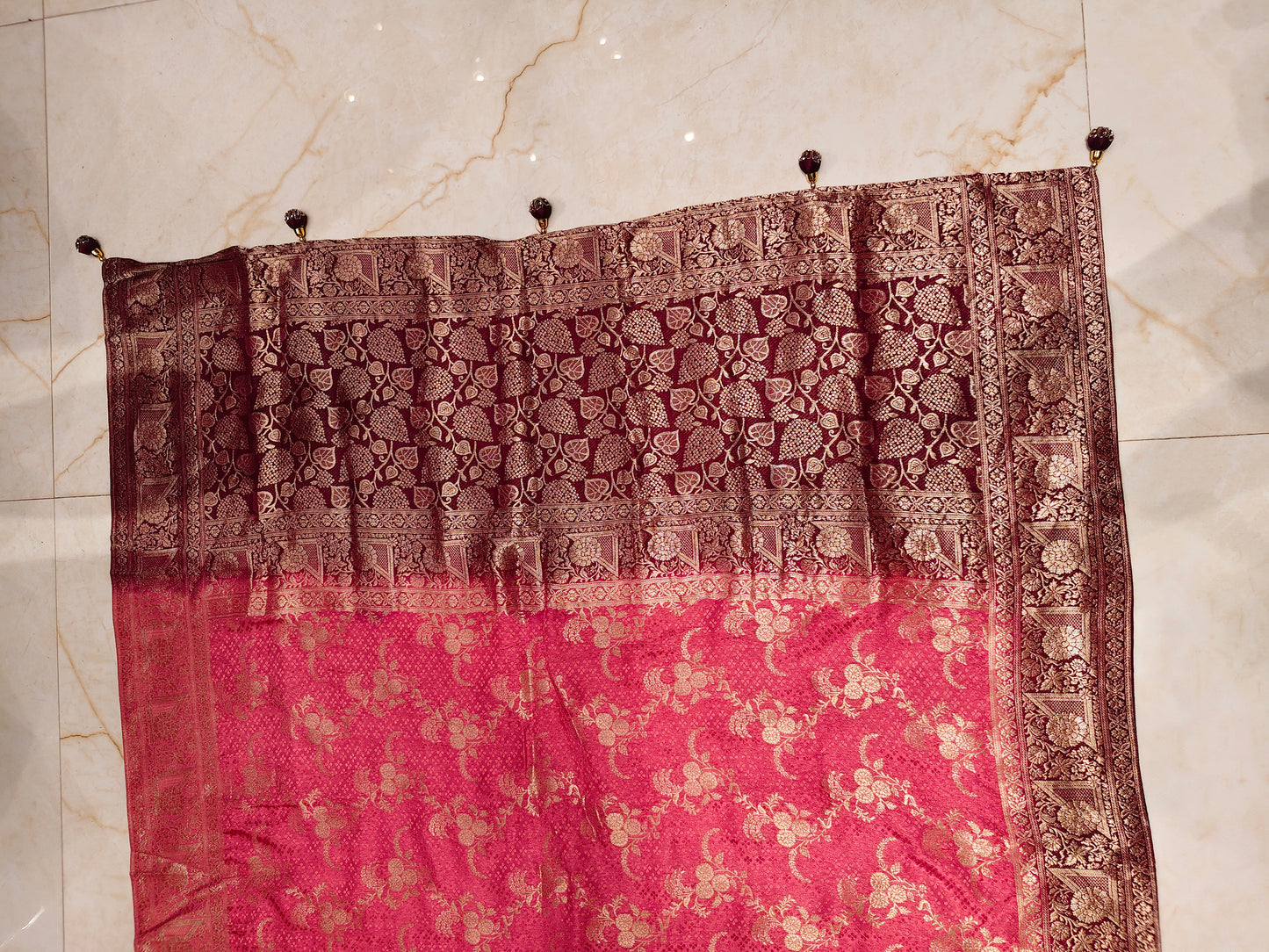 Onion Pink Dola Silk Saree