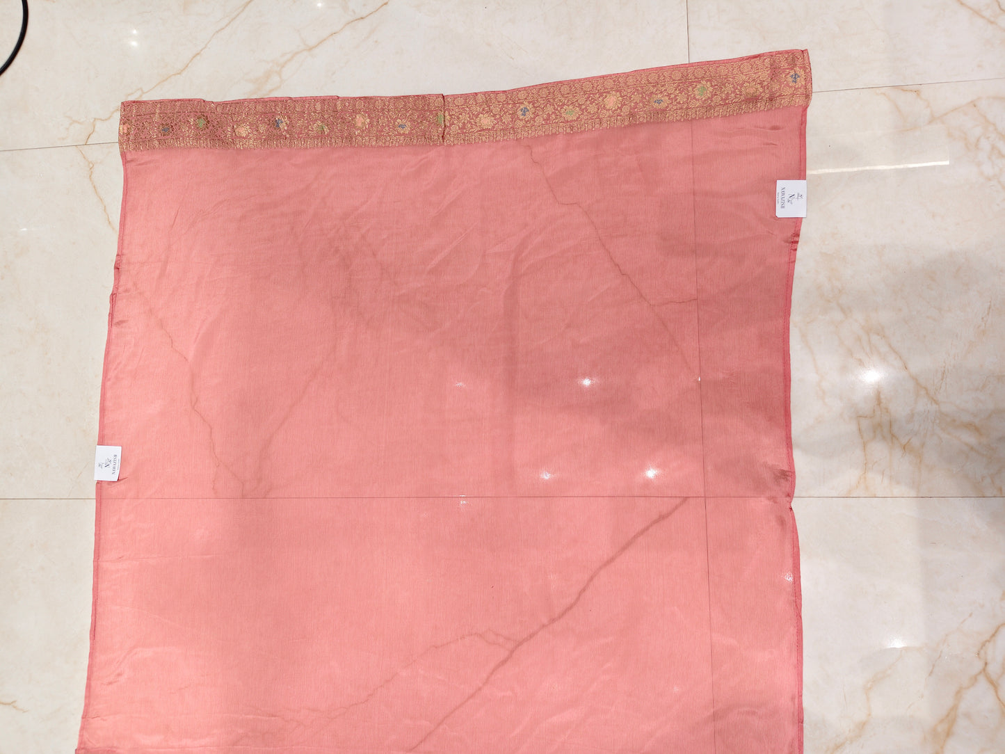 Onion Pink Zari Meena Kari Saree