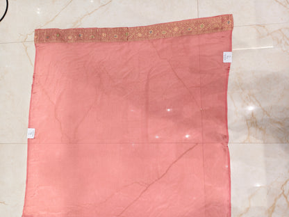 Onion Pink Zari Meena Kari Saree