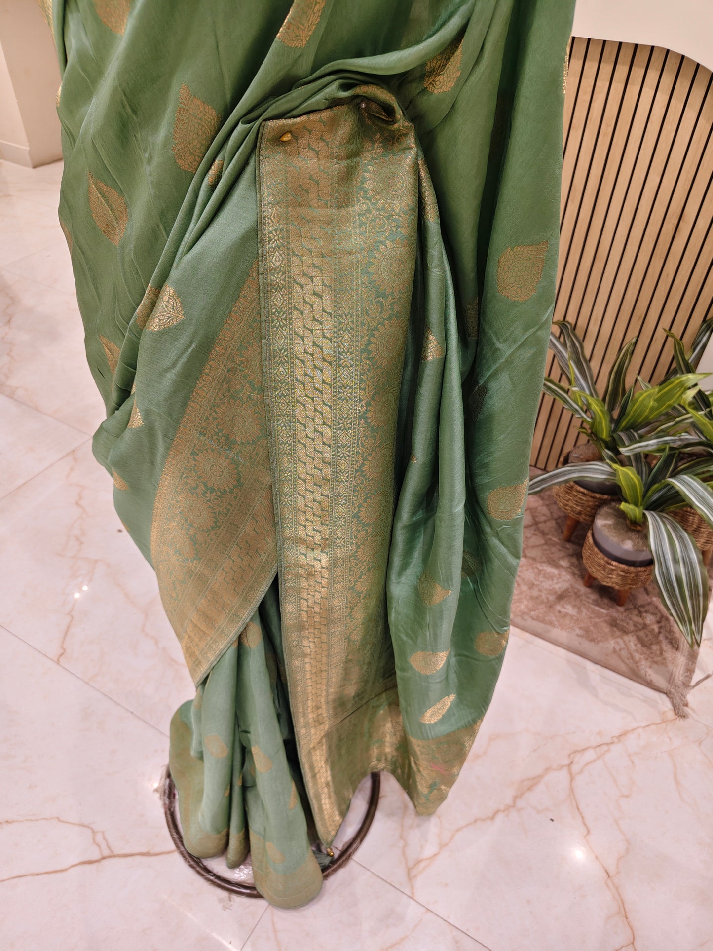 Pista Green Dola Silk Saree