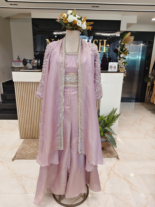 Lavender Tissue Palazzo Set