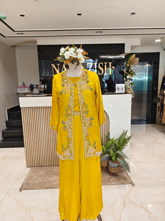 Mustard Blazer Palazzo Set
