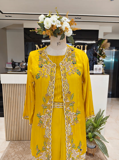 Mustard Blazer Palazzo Set