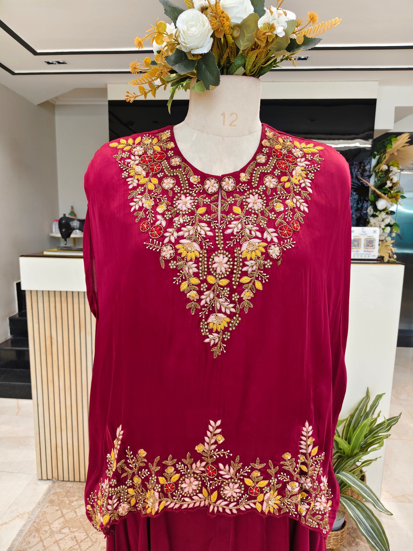 Maroon Tulip Pant Set