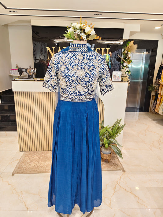 Blue Choker Palazzo Set