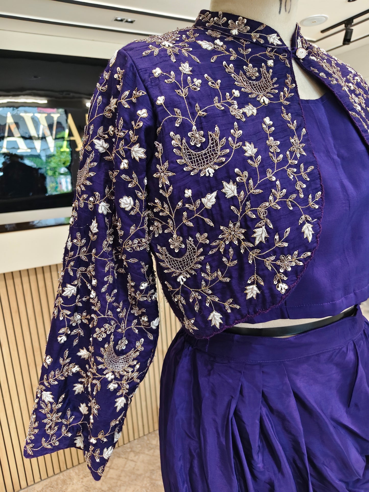 Purple Drape Skirt Set