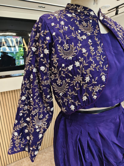 Purple Drape Skirt Set