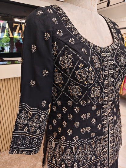 Black Blazer Sharara Set