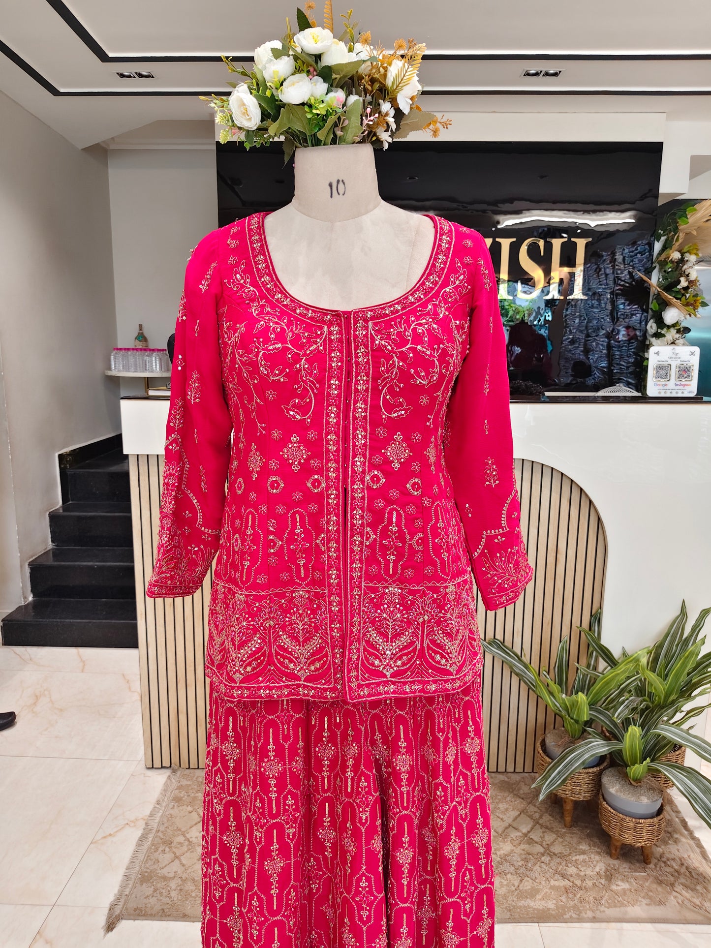 Rani Pink Blazer Sharara Set