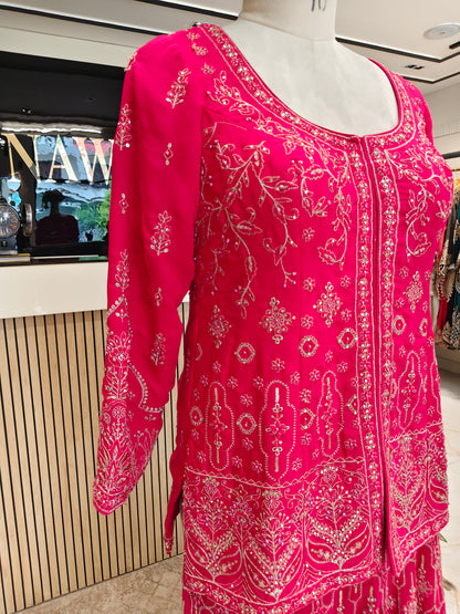 Rani Pink Blazer Sharara Set