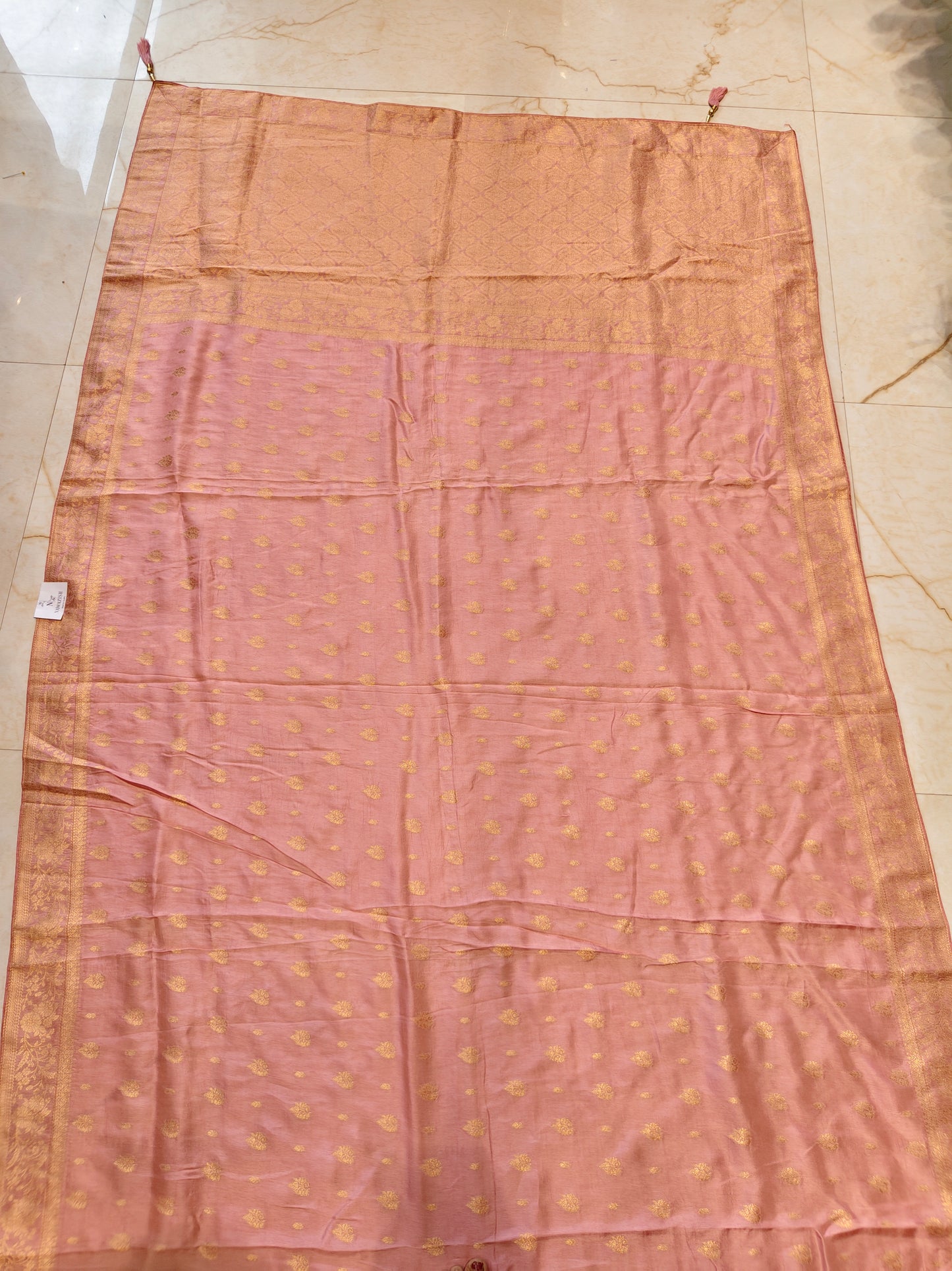 Baby Pink Dola Silk Saree