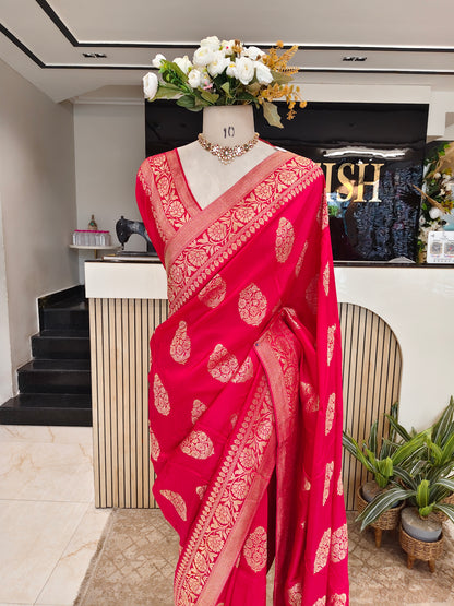Rani Pink Dola Silk Saree