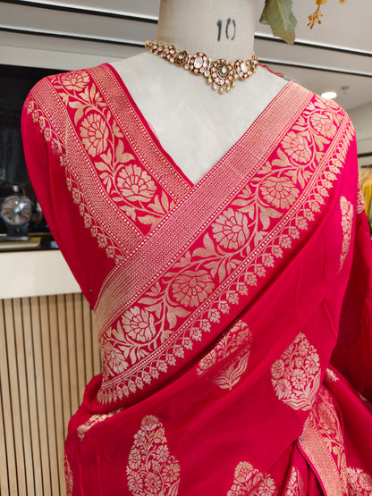 Rani Pink Dola Silk Saree