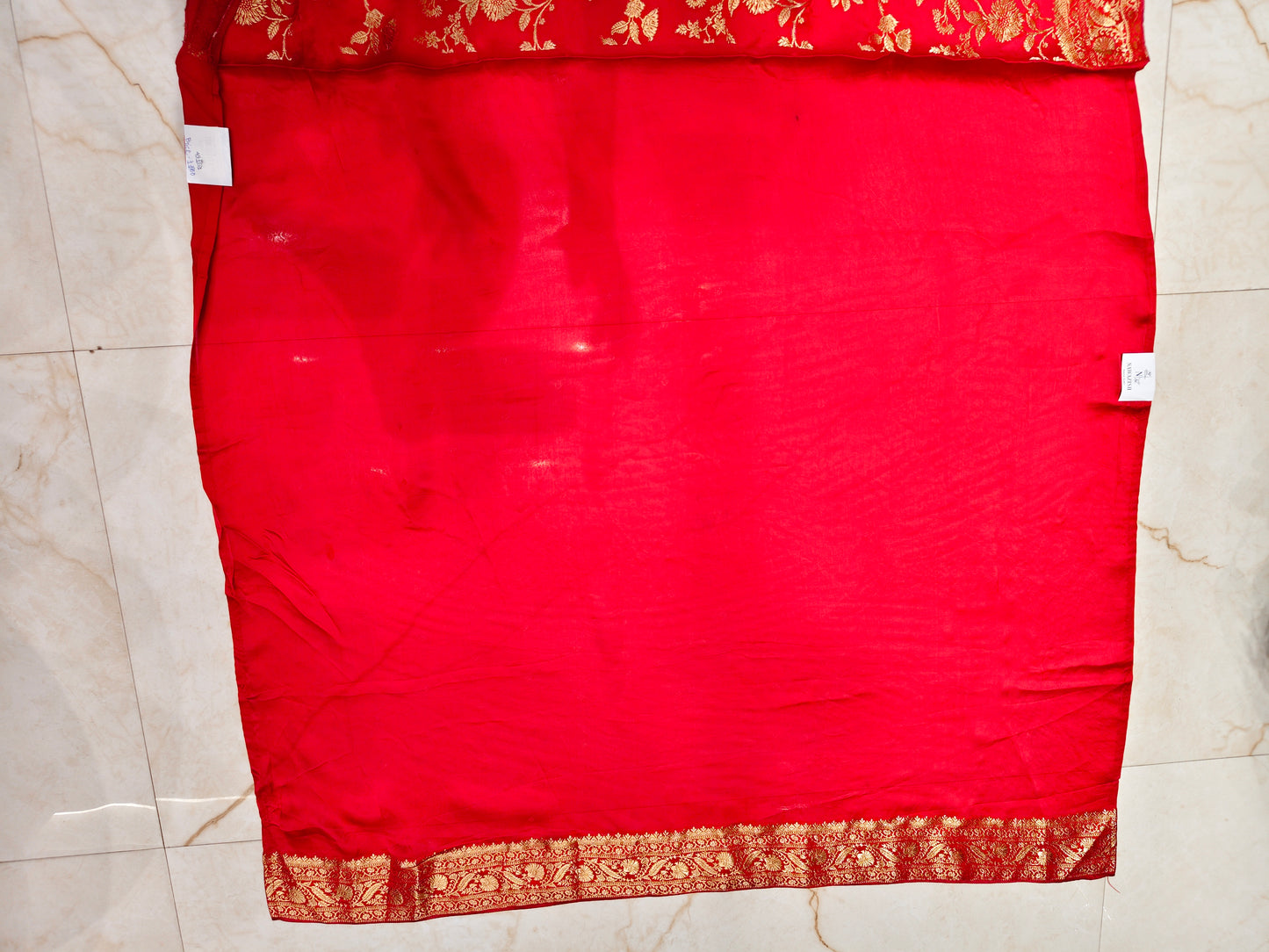 Red Satin Weaving Saree